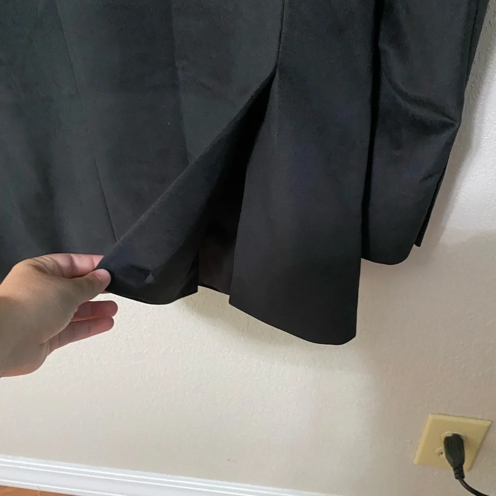MURANO black velvet 2 button blazer jacket work event date winter size large